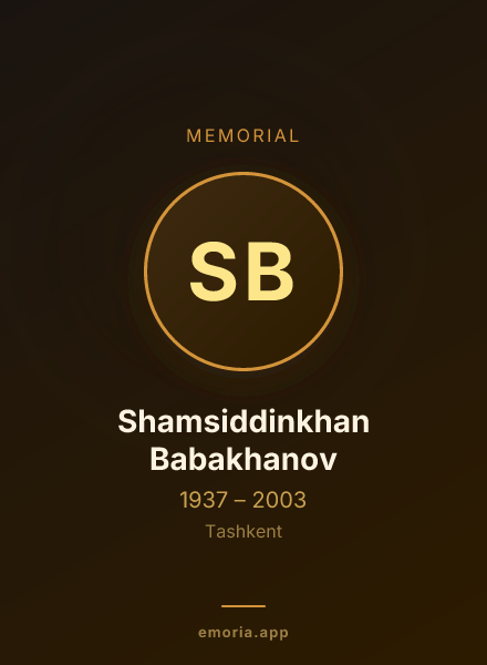 Memorial portrait of Shamsiddinkhan Babakhanov