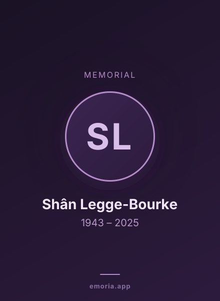 Memorial portrait of Shân Legge-Bourke