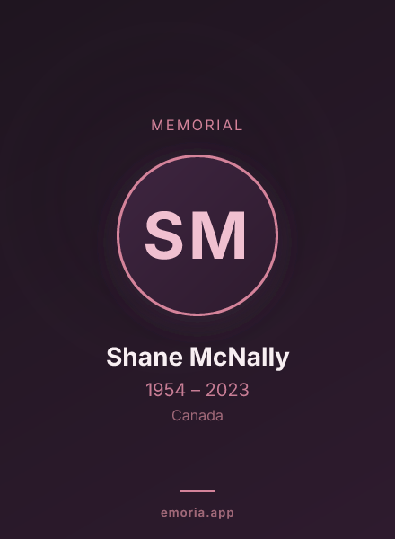 Memorial portrait of Shane McNally