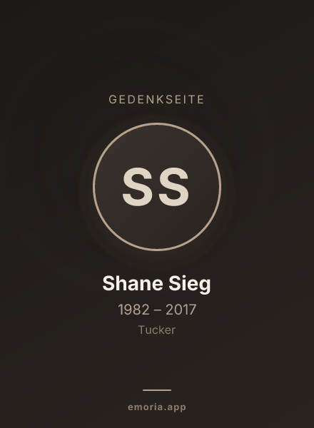 Gedenkportrait von Shane Sieg