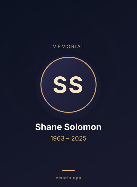 Memorial portrait of Shane Solomon