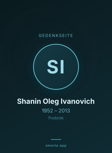 Gedenkportrait von Shanin Oleg Ivanovich