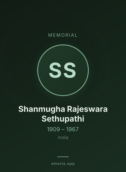 Memorial portrait of Shanmugha Rajeswara Sethupathi