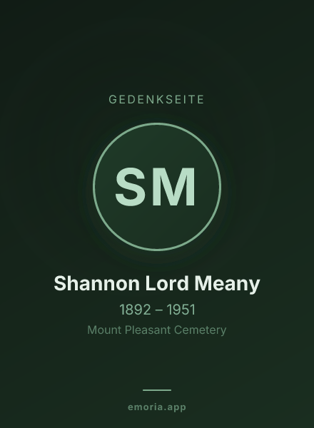 Gedenkportrait von Shannon Lord Meany