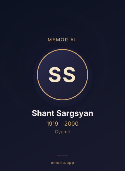 Memorial portrait of Shant Sargsyan