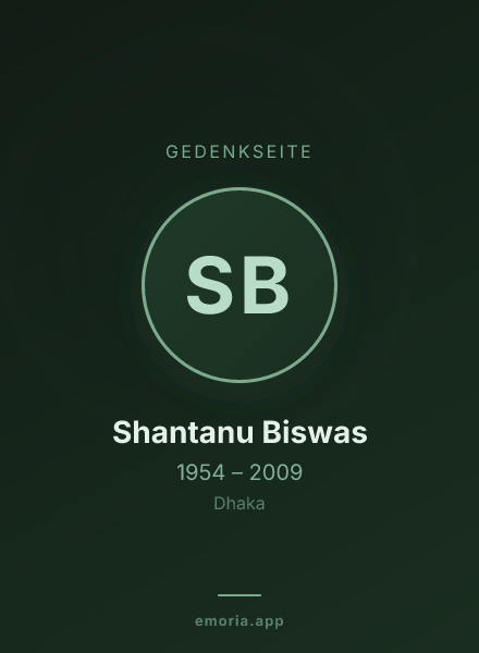 Gedenkportrait von Shantanu Biswas