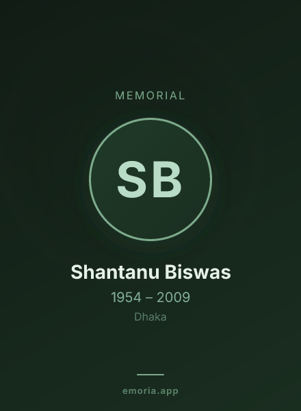 Memorial portrait of Shantanu Biswas