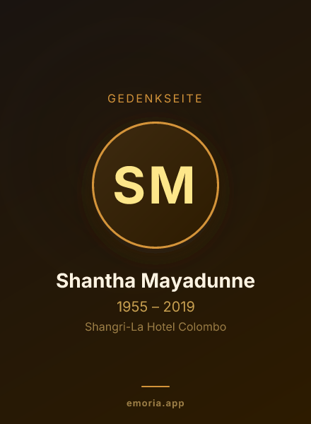 Gedenkportrait von Shantha Mayadunne