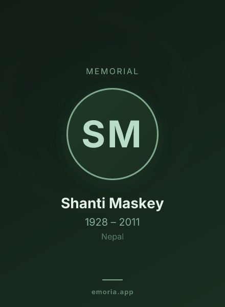 Memorial portrait of Shanti Maskey