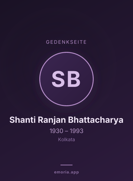Gedenkportrait von Shanti Ranjan Bhattacharya