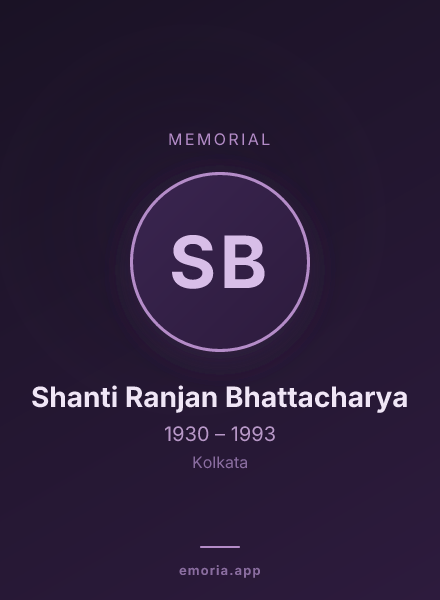 Memorial portrait of Shanti Ranjan Bhattacharya