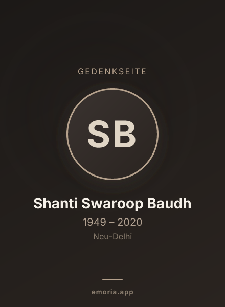 Gedenkportrait von Shanti Swaroop Baudh