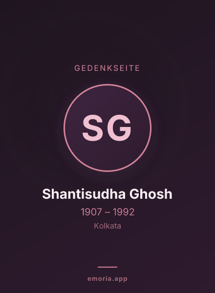Gedenkportrait von Shantisudha Ghosh