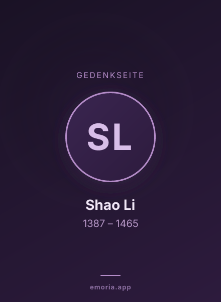 Gedenkportrait von Shao Li