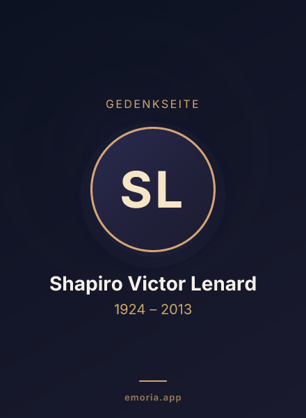 Gedenkportrait von Shapiro Victor Lenard