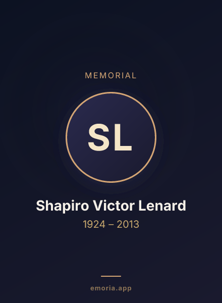 Memorial portrait of Shapiro Victor Lenard