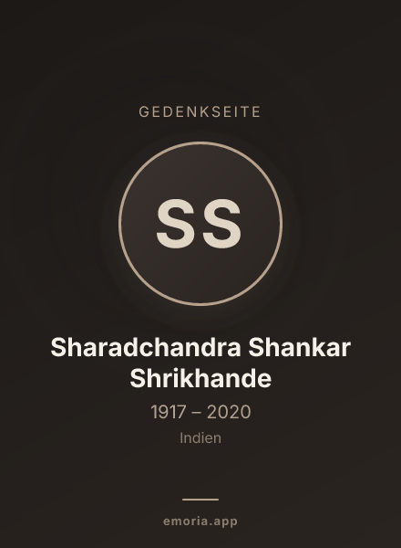 Gedenkportrait von Sharadchandra Shankar Shrikhande