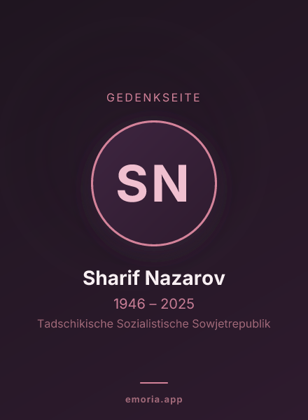 Gedenkportrait von Sharif Nazarov
