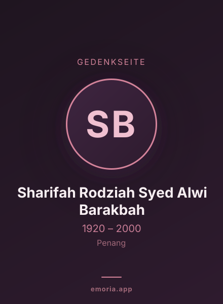 Gedenkportrait von Sharifah Rodziah Syed Alwi Barakbah