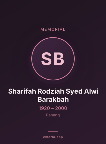 Memorial portrait of Sharifah Rodziah Syed Alwi Barakbah