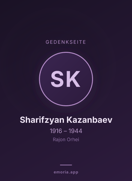Gedenkportrait von Sharifzyan Kazanbaev