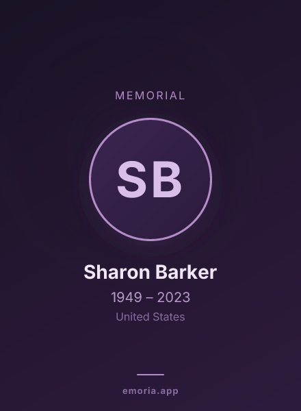 Memorial portrait of Sharon Barker
