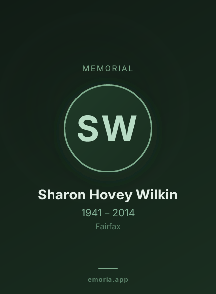 Memorial portrait of Sharon Hovey Wilkin