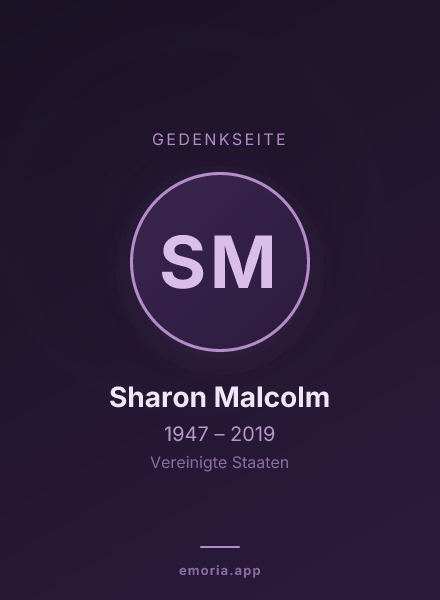 Gedenkportrait von Sharon Malcolm