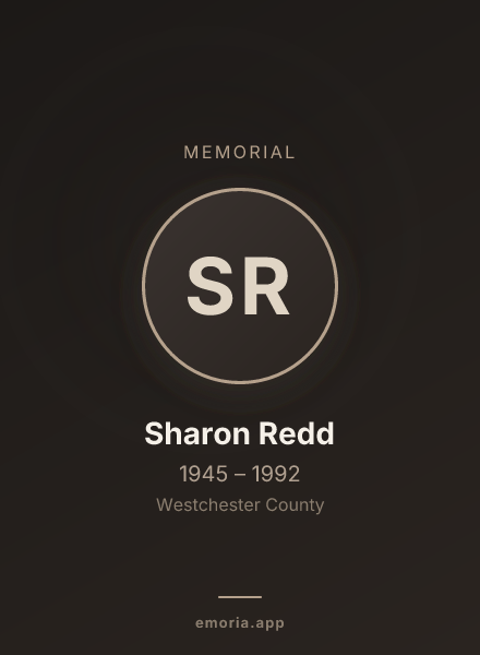 Memorial portrait of Sharon Redd