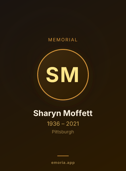 Memorial portrait of Sharyn Moffett