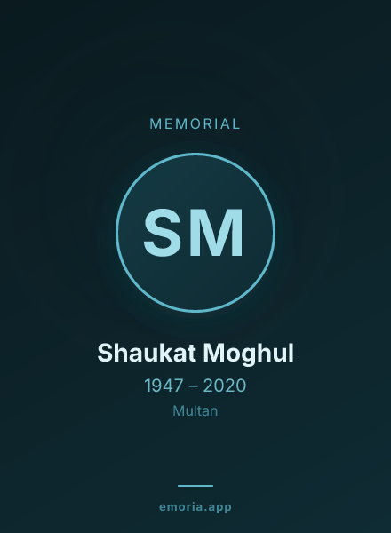 Memorial portrait of Shaukat Moghul