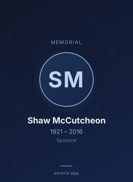 Memorial portrait of Shaw McCutcheon