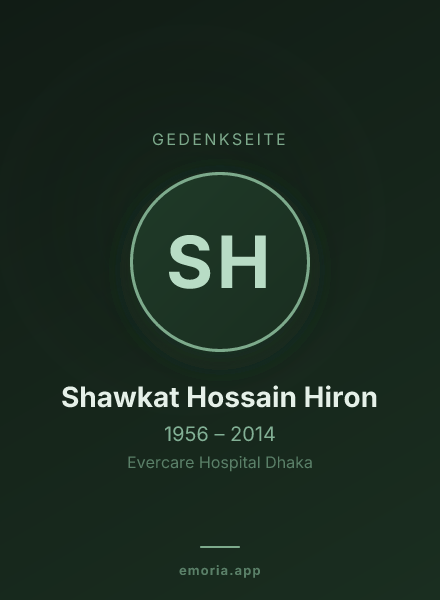 Gedenkportrait von Shawkat Hossain Hiron