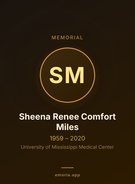 Memorial portrait of Sheena Renee Comfort Miles