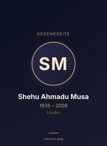 Gedenkportrait von Shehu Ahmadu Musa