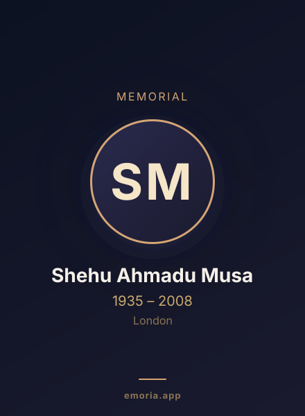 Memorial portrait of Shehu Ahmadu Musa