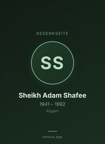 Gedenkportrait von Sheikh Adam Shafee