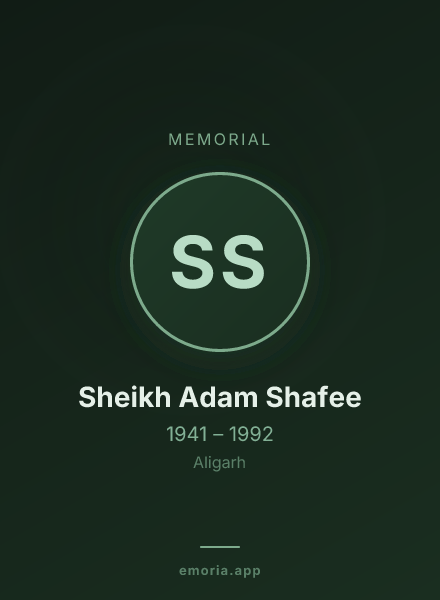 Memorial portrait of Sheikh Adam Shafee
