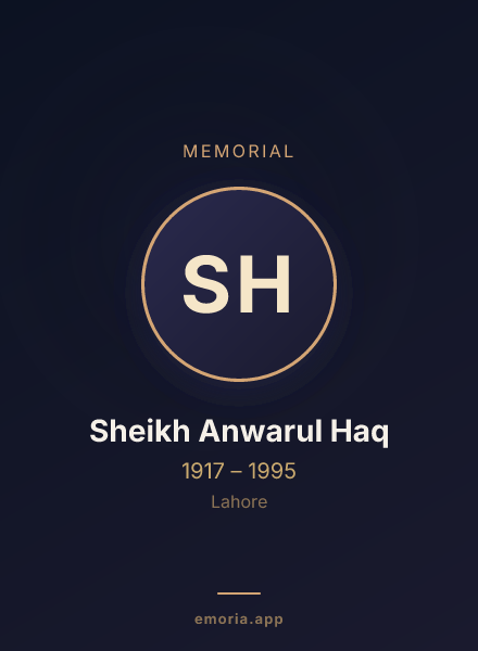 Memorial portrait of Sheikh Anwarul Haq