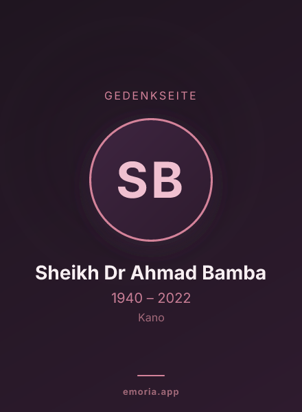 Gedenkportrait von Sheikh Dr Ahmad Bamba