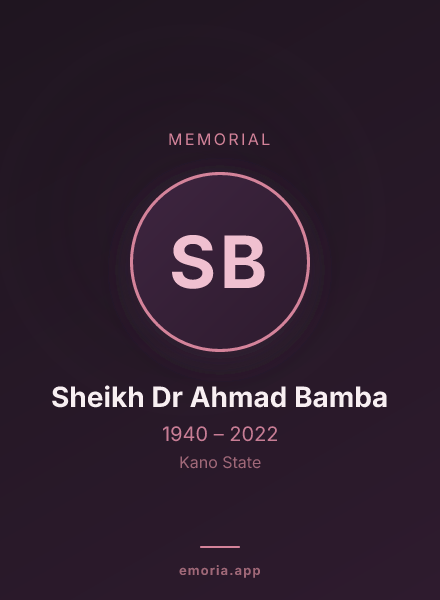 Memorial portrait of Sheikh Dr Ahmad Bamba