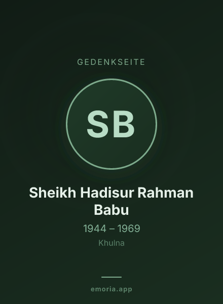Gedenkportrait von Sheikh Hadisur Rahman Babu