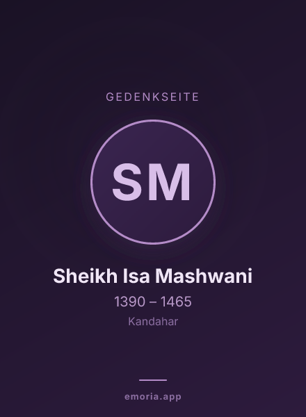 Gedenkportrait von Sheikh Isa Mashwani