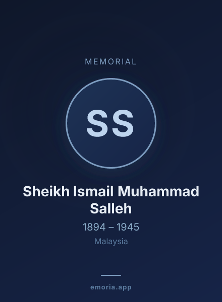 Memorial portrait of Sheikh Ismail Muhammad Salleh