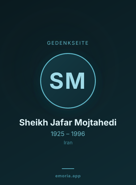 Gedenkportrait von Sheikh Jafar Mojtahedi