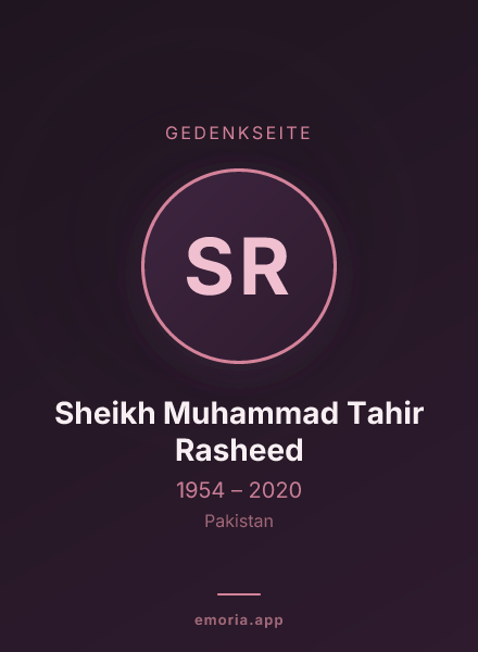 Gedenkportrait von Sheikh Muhammad Tahir Rasheed
