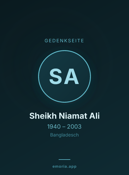 Gedenkportrait von Sheikh Niamat Ali