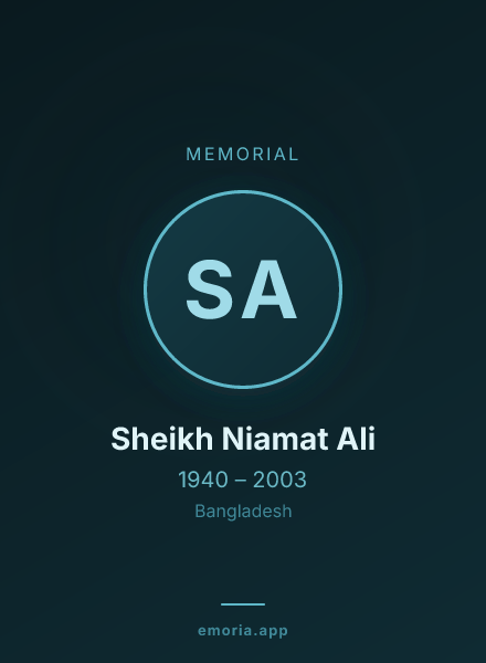 Memorial portrait of Sheikh Niamat Ali