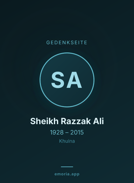 Gedenkportrait von Sheikh Razzak Ali