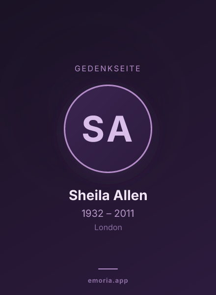 Gedenkportrait von Sheila Allen
